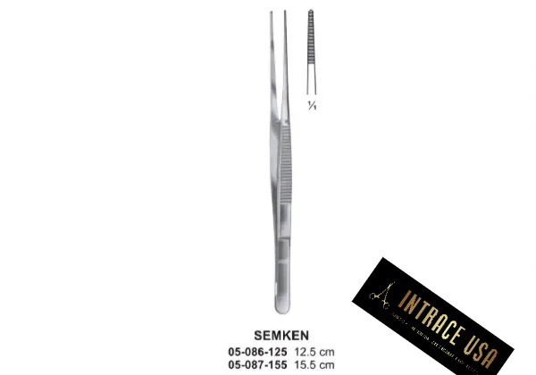 Semken Dissecting Forcep - 12.5cm and 15.5cm Stainless Steel Tissue Forceps - Intrace USA