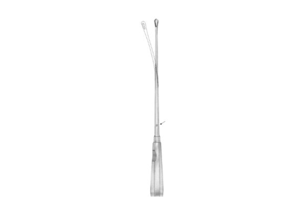 Recamier Uterine Curette, Sharp/Blunt tip, 31cm stainless steel surgical instrument