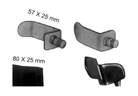 Replacement blades for the Millin bladder retractor, 57 x 25 mm and 80 x 25 mm lateral