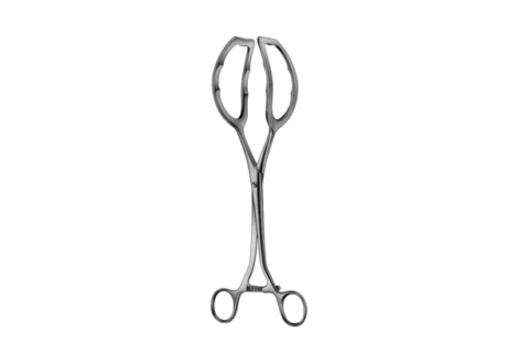 Collin seizing forceps, 28.5 cm, fenestrated jaws