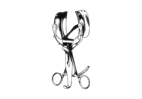 Legueu self-retaining bladder retractor set, 18 cm, ratcheted ring handles