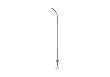 Male metal catheter, 29 cm, curved tip