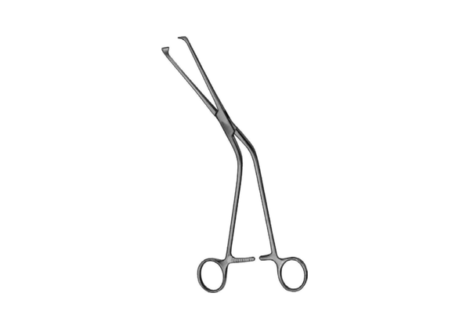 Millin capsule forceps, 24.5 cm, curved, stainless steel