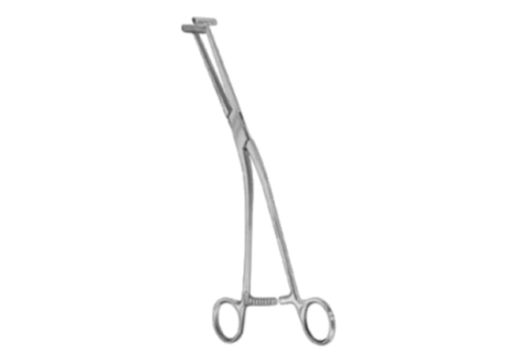Millin Prostatic Lobe Holding Forceps, curved with a serrated tip, surgical stainless steel