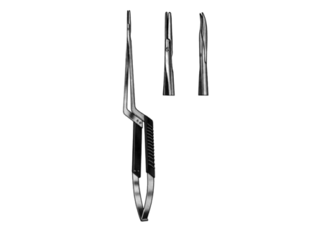 Nagel Micro Spring Type Scissors , bayonet - shaped