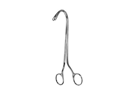 Randall kidney stone forceps, curved jaws, ring handles
