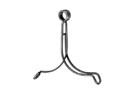 Stockmann penis seizing forceps, ring handle with two curved arms