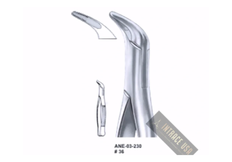 Extracting Forceps lower anteriors, and roots Fig. 36