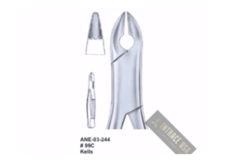 Extracting Forceps Kells upper incisors, canines, premolars Fig. 99C