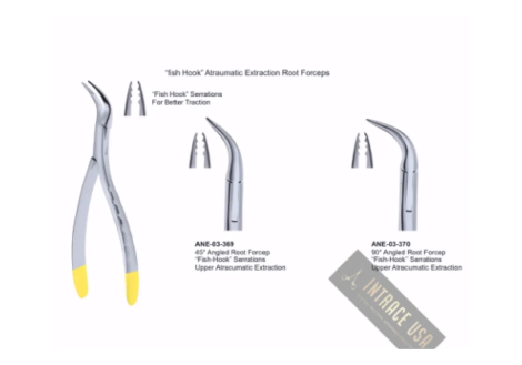 Root Forcep "Fish-Hook" Serrations Upper Atraumatic Extraction