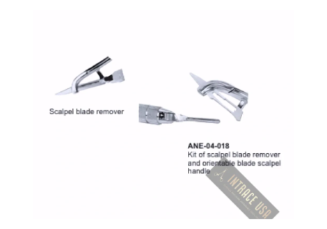 Kit of scalpel blade remover and orientable blade scalpel handle