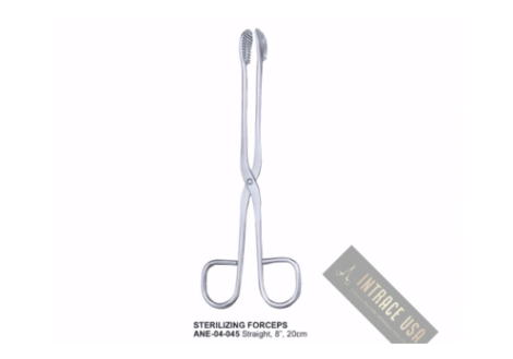 Sterilizing Forceps, Straight, 8”