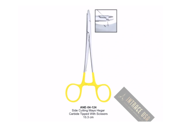 Side Cutting Mayo Hegar Carbide Tipped With Scissors