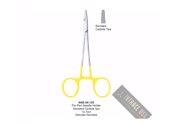 Per Peri Needle Holder Serrated Carbide tips Delicate Serrated