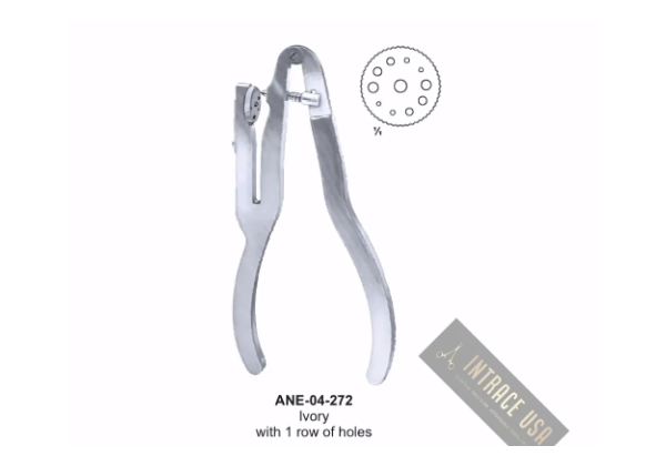 Ivory Rubber Dam Clamps Forceps, with 1 row of holes