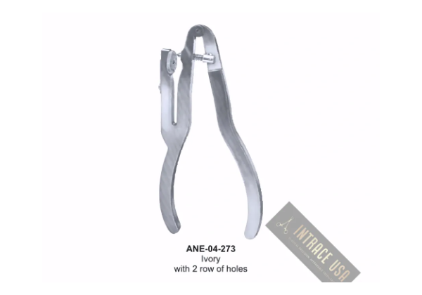 Ivory Rubber Dam Clamps Forceps, with 2 row of holes