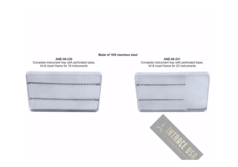 Complete Instrument Tray with Perforated Base, Lid & Insert Frame
