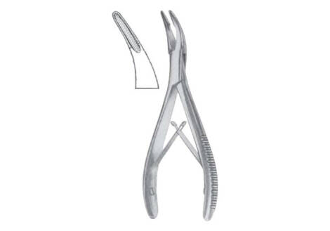 Luer bone rongeur with cupped jaw and jaw-profile inset