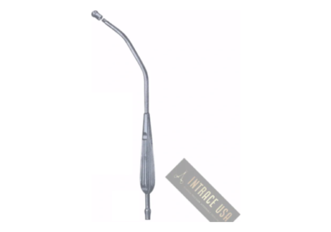 Yankauer suction tube, 27 cm one-piece stainless steel oral evacuator with fluted grip — Intrace USA
