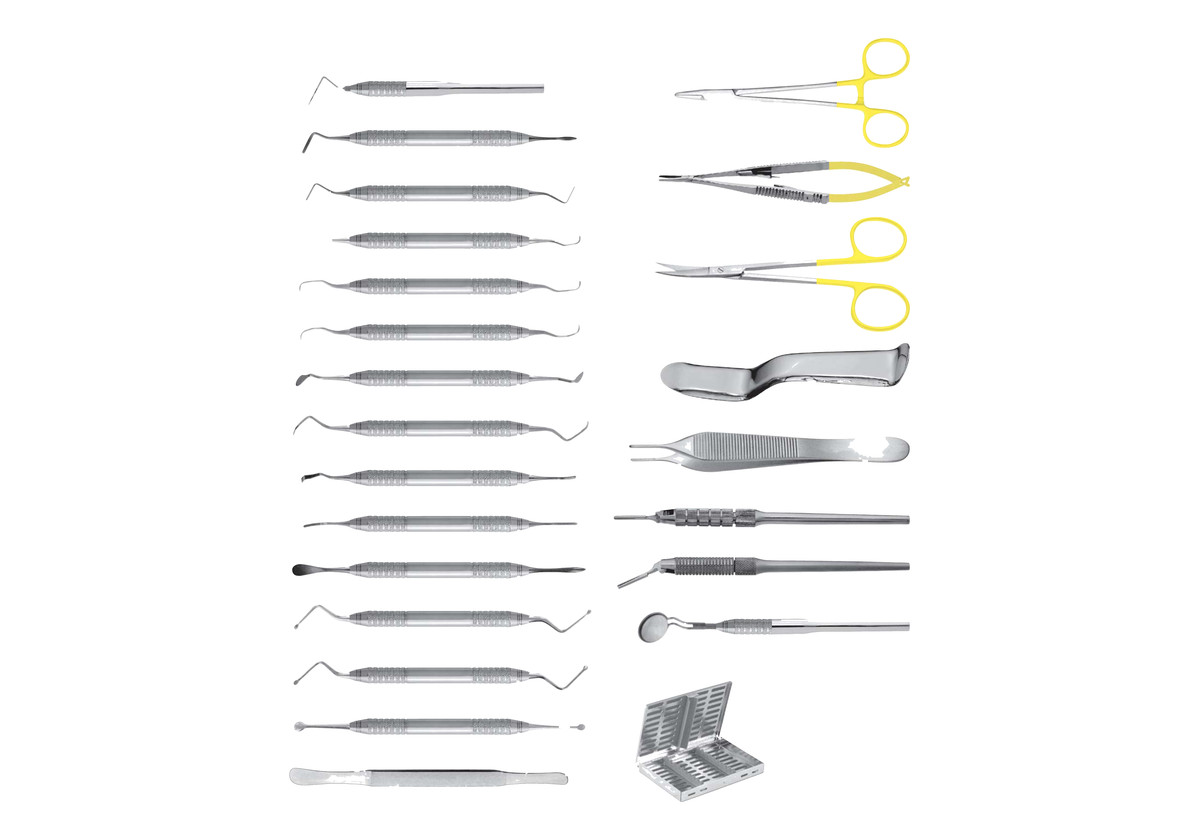 Advanced Periodontal Surgery Set, 23 Pieces with sterilization cassette