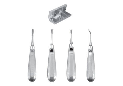 Apexo, Seldin and Crane Pick Elevator Set, 4 Pieces with sterilization cassette