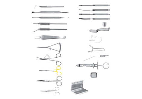 Chin, Ramus and Allogeneic Graft Set, 22 Pieces with sterilization cassette