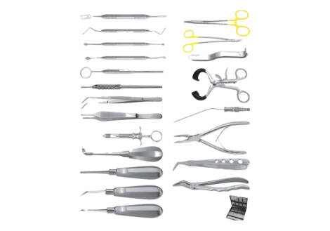 Complete Extraction Set, 22 Pieces with sterilization cassette