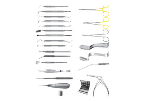 Complete Implant Surgery Set, 24 Pieces with sterilization cassette