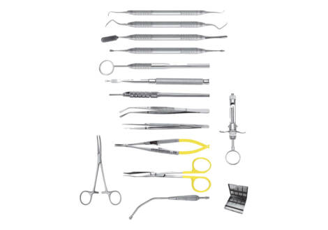 Crown Lengthening and Ridge Augmentation Set, 14 Pieces with sterilization cassette