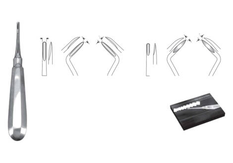Flohr & Friedman Root Elevator Set, 6 Pieces with sterilization cassette