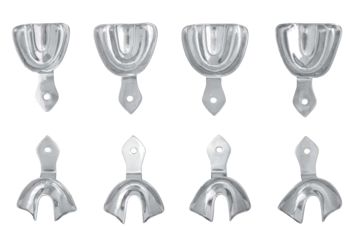 Senior Plain Rim-Lock Impression Tray Set (8 Trays)