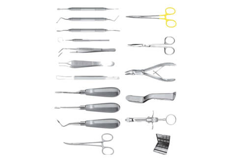 Oral Surgery Set, 16 Pieces with sterilization cassette