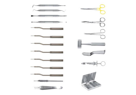 Osteotome Set, 19 Pieces with sterilization cassette