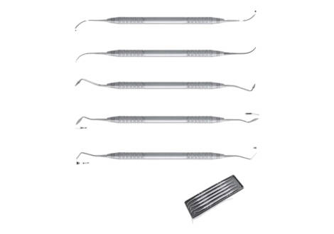 P.K. Thomas Modelling Carver Set, 5 Pieces with sterilization cassette
