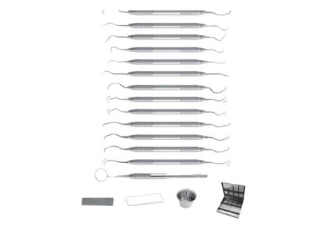 Root Planing Set, 17 Pieces with sterilization cassette